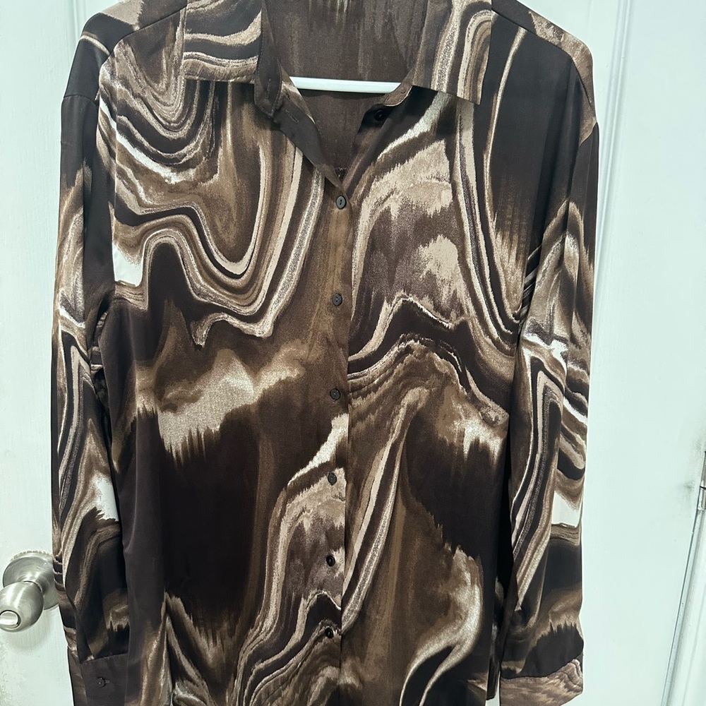 The Limited Brown and Cream Patterned Shirt